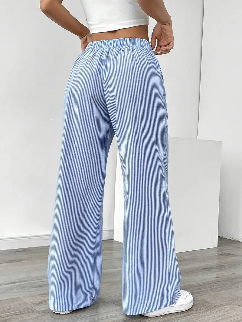 Alina – Pantalón Elegante a Rayas con Bolsillos