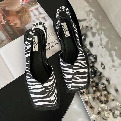 Zapatos Slingback de Punta Cuadrada Celine