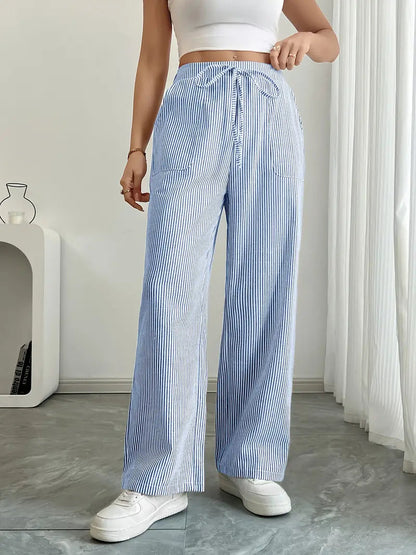 Alina – Pantalón Elegante a Rayas con Bolsillos
