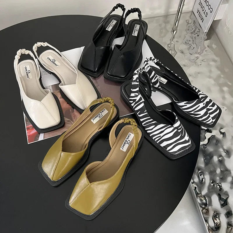 Zapatos Slingback de Punta Cuadrada Celine