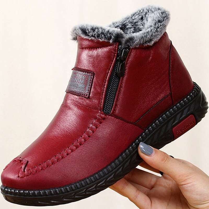 Botas de Invierno Antideslizantes de Cuero OrthoFit para Mujer