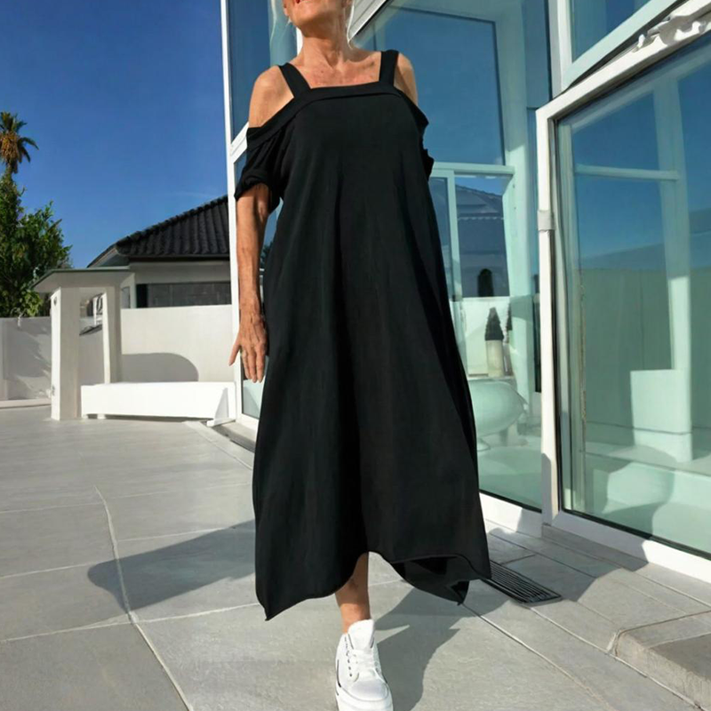 🏖️ Especiales de Verano 💃 Vestido Casual Largo con Hombros Descubiertos para Mujer