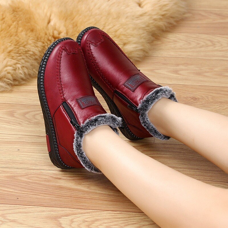 Botas de Invierno Antideslizantes de Cuero OrthoFit para Mujer