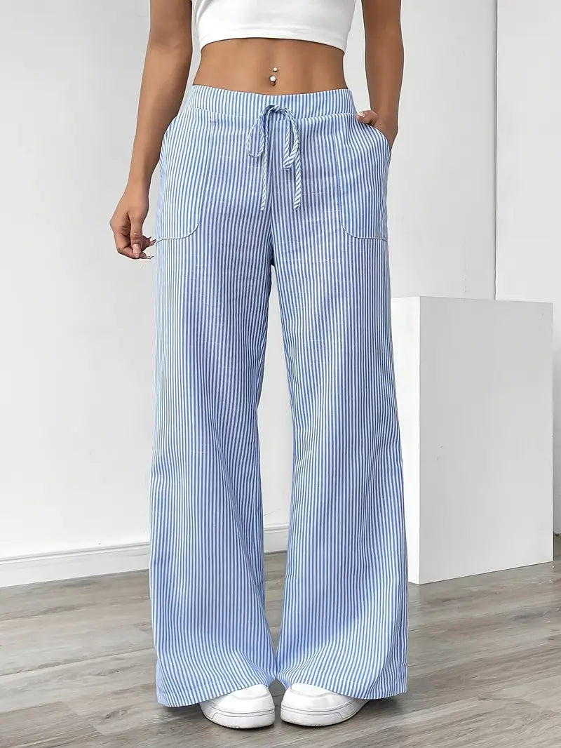 Alina – Pantalón Elegante a Rayas con Bolsillos
