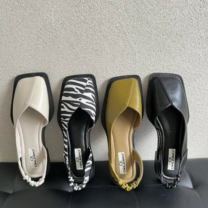 Zapatos Slingback de Punta Cuadrada Celine